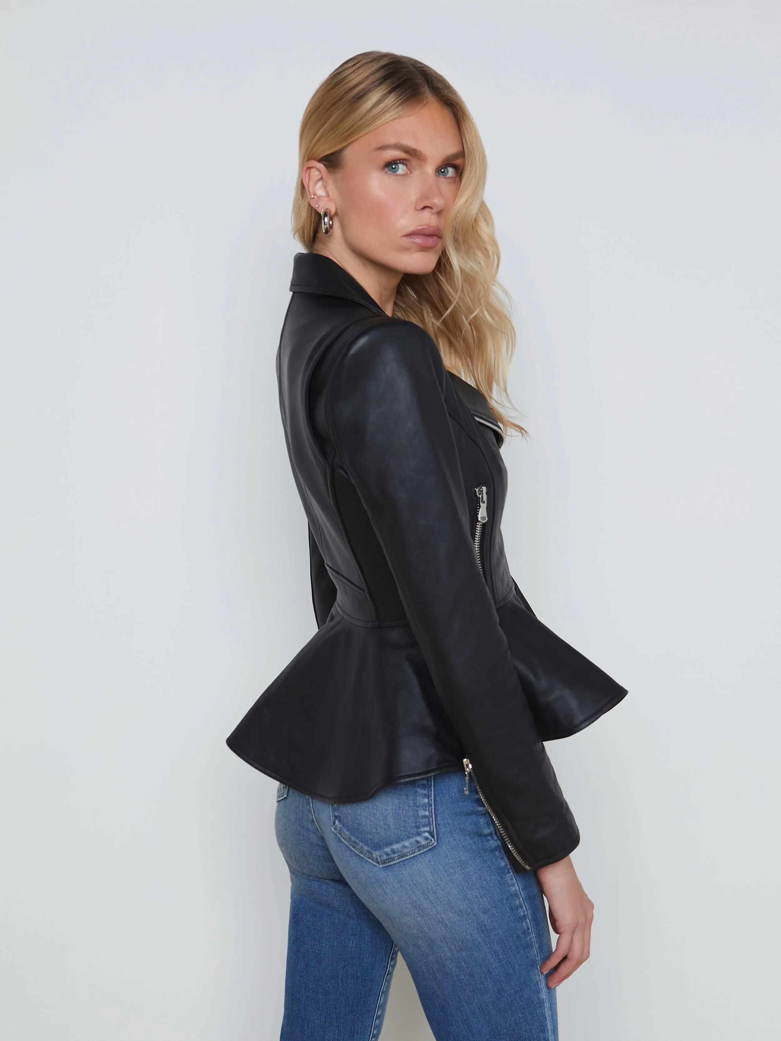 Lyric Leather Peplum Jacket