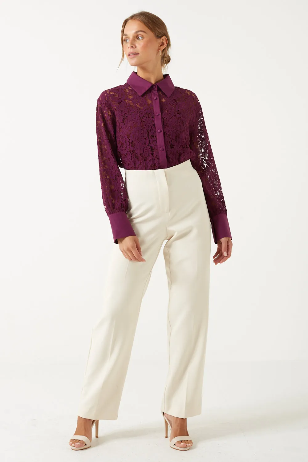 Marc Angelo Collared Lace Shirt