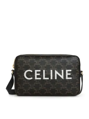 MEDIUM MESSENGER BAG IN TRIOMPHE CANVAS WITH CELINE BLACK PRINT