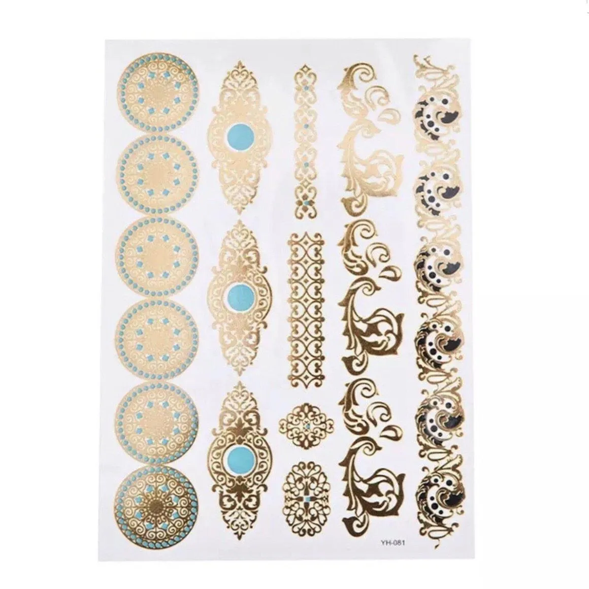 Metallic Temporary Tattoos - 6 Styles