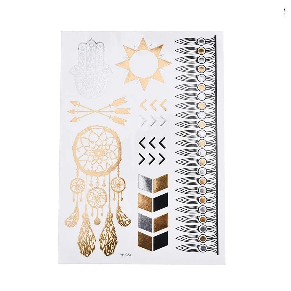 Metallic Temporary Tattoos - 6 Styles