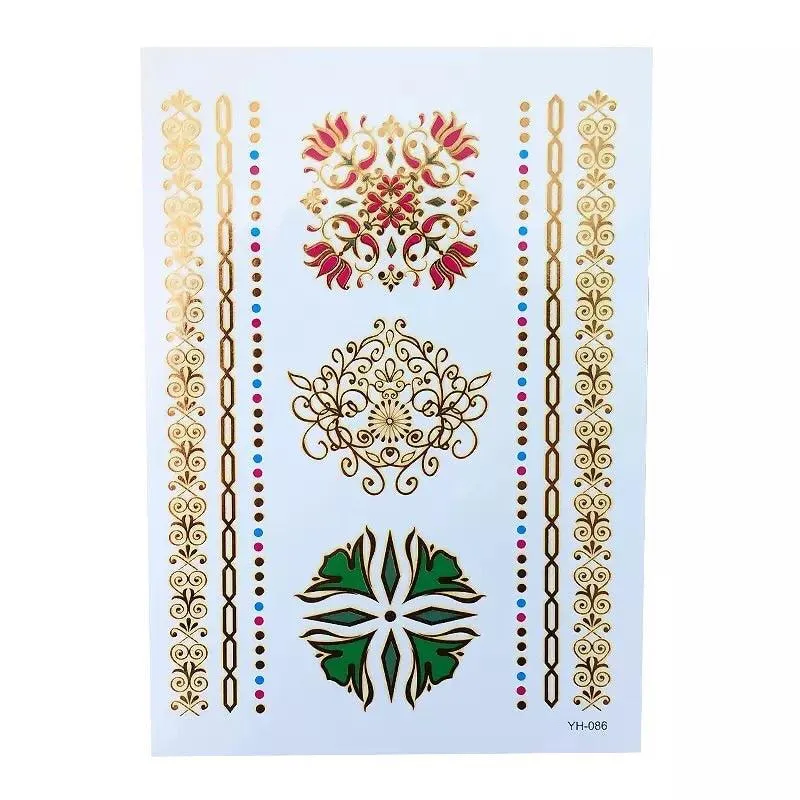 Metallic Temporary Tattoos - 6 Styles