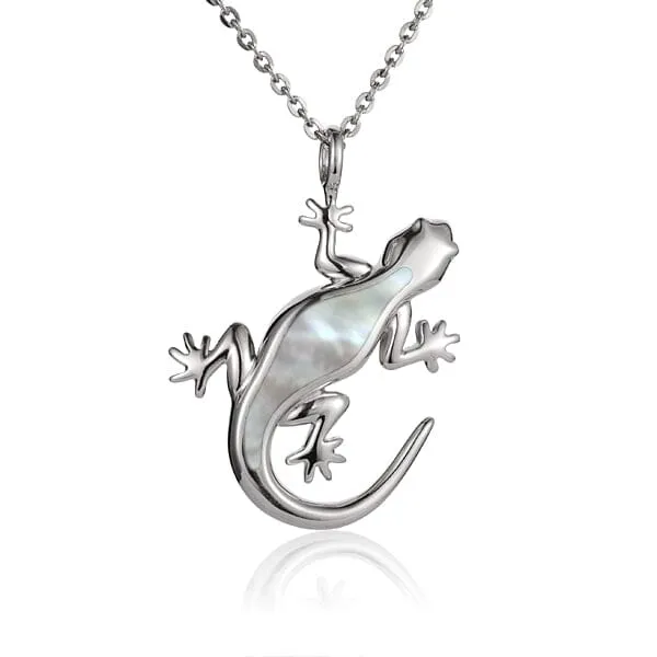 Mother of Pearl Gecko Pendant