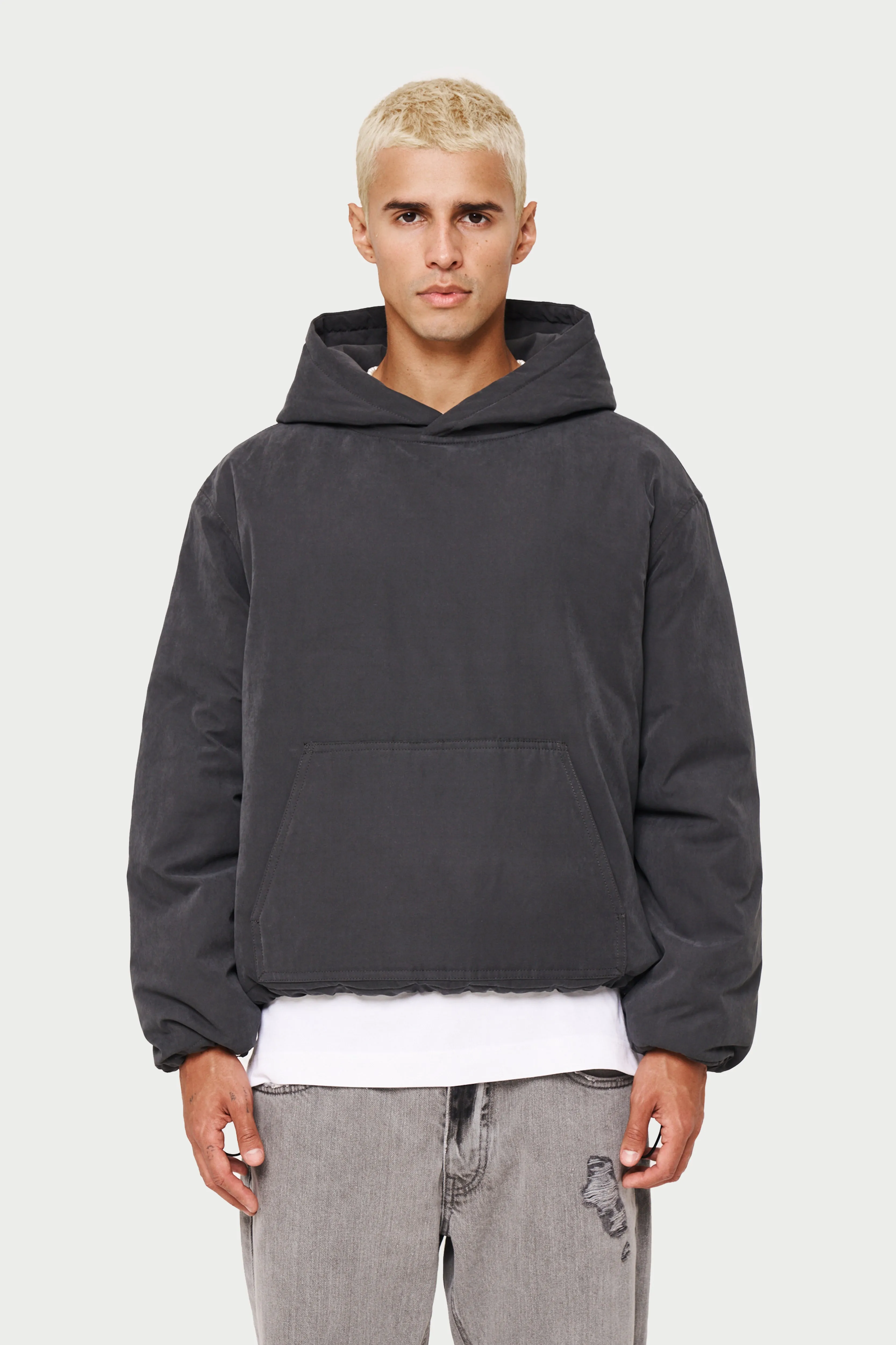 OVERHEAD PADDED HOODED JACKET - BLACK