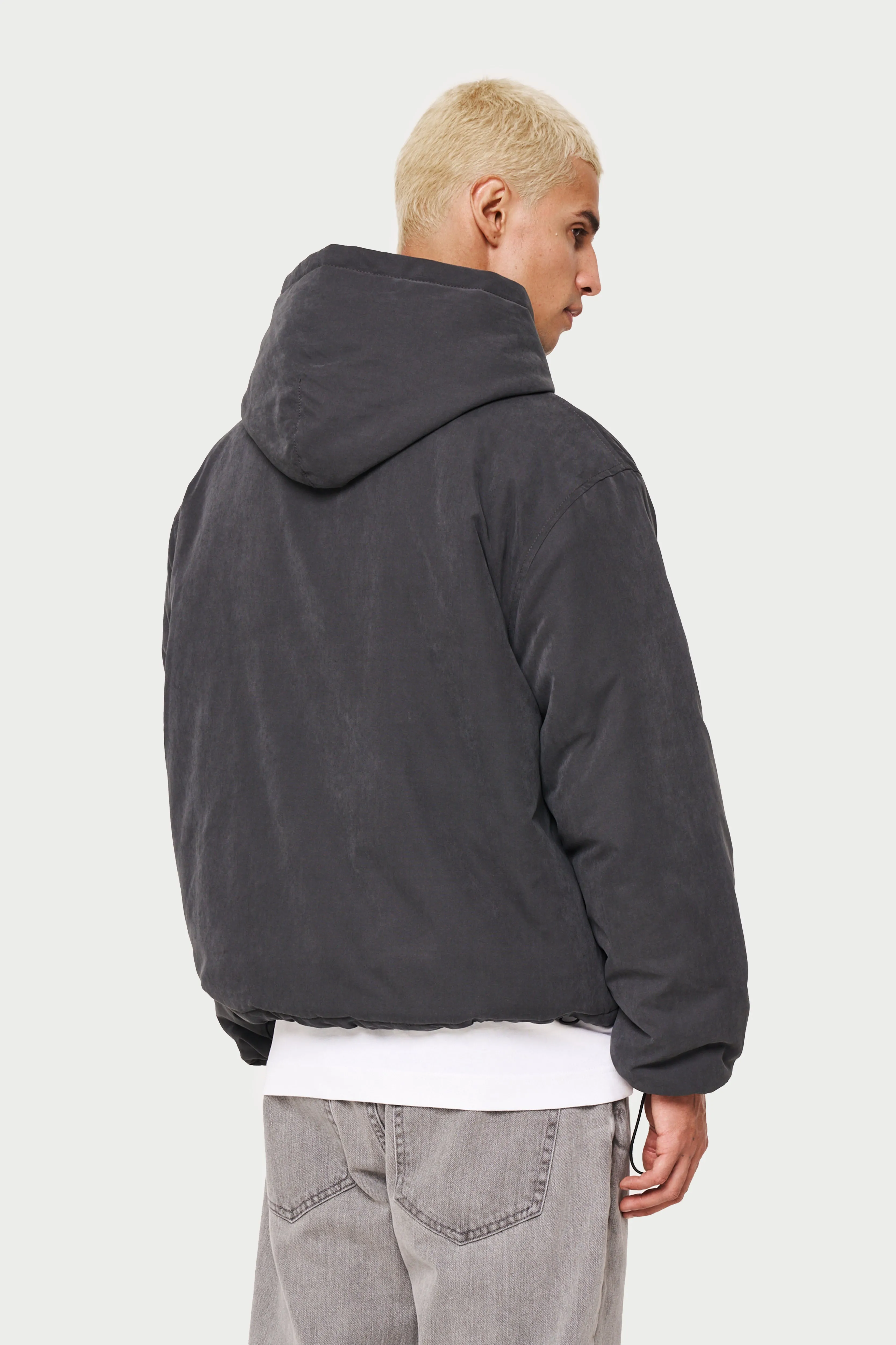 OVERHEAD PADDED HOODED JACKET - BLACK