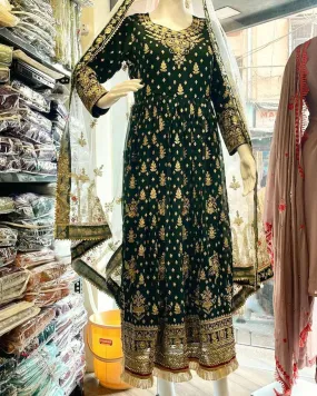 Pakistani Green Bridal Wear Pakistani Suit