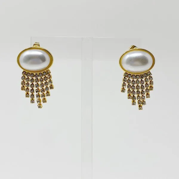 Pearl Button Cascade Shine Earrings