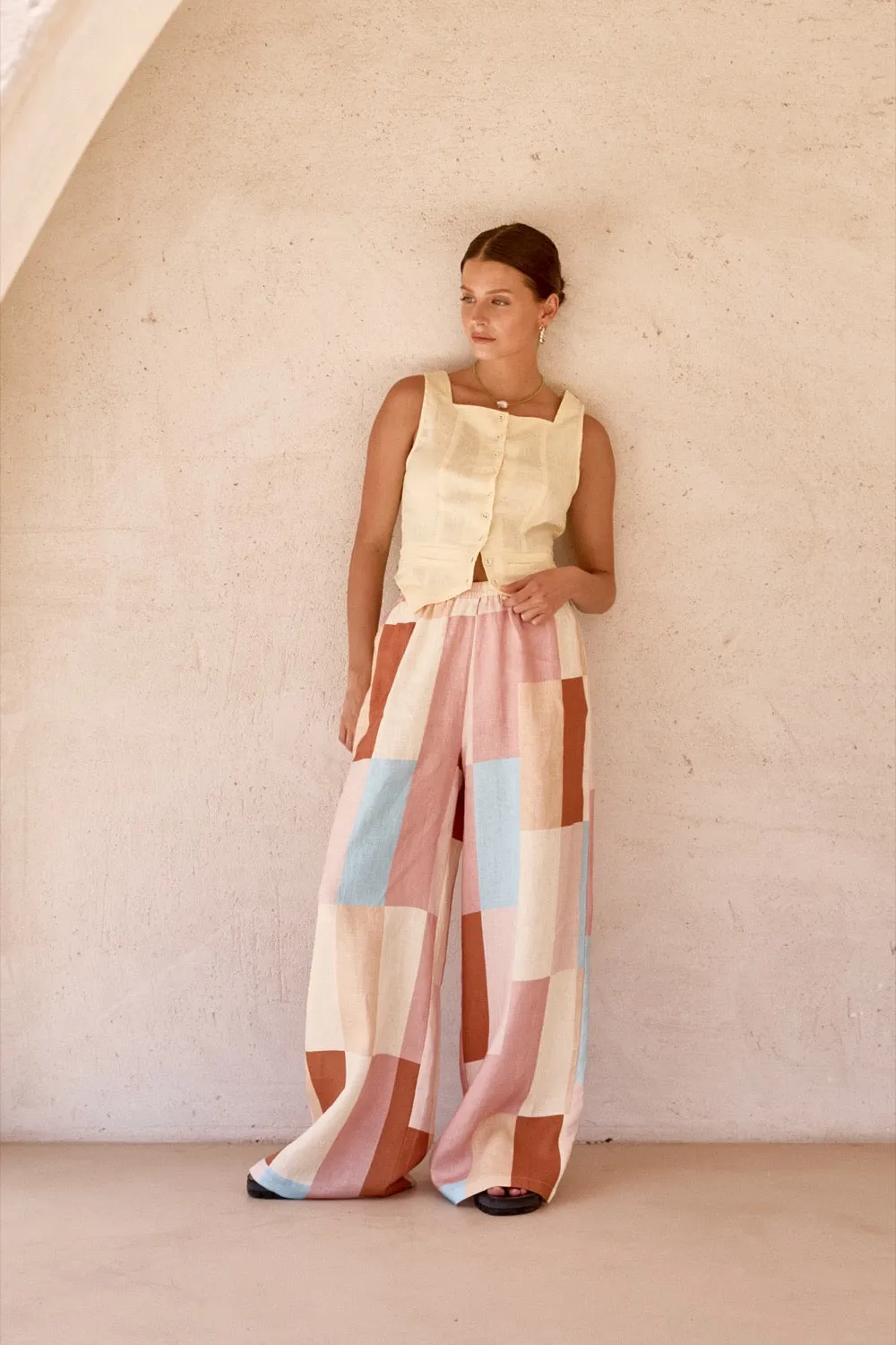 Petra Linen Pants Patchwork