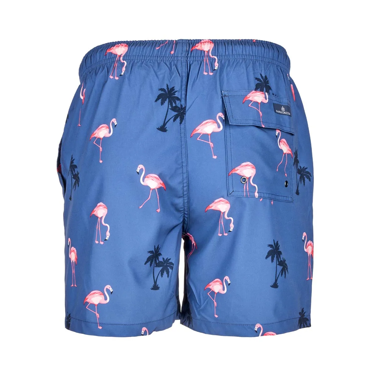 Rainforest Men's Flamingo Blues Swim Trunks