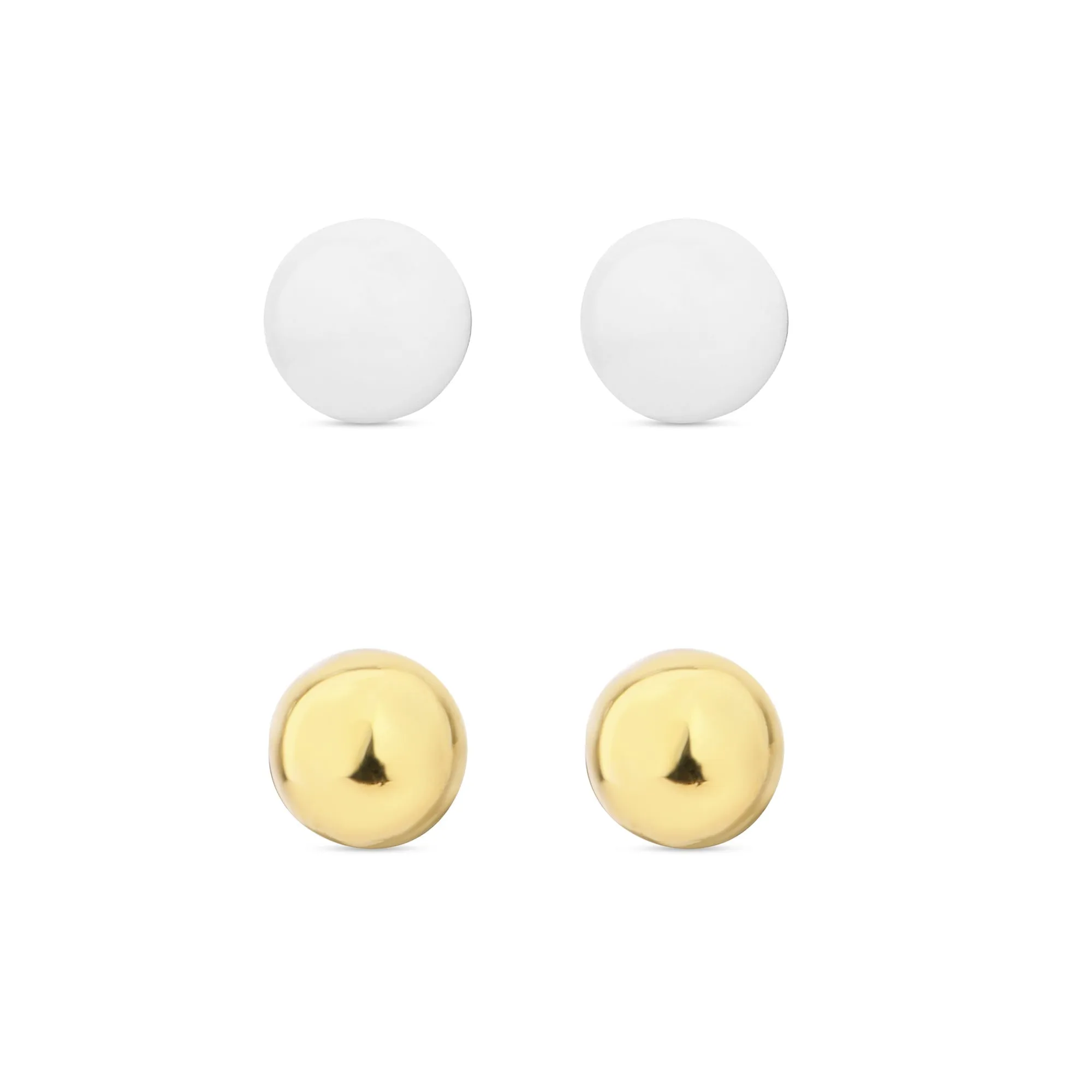 Real Gold-Plated Z And Plain Stud Earrings Set Of Two