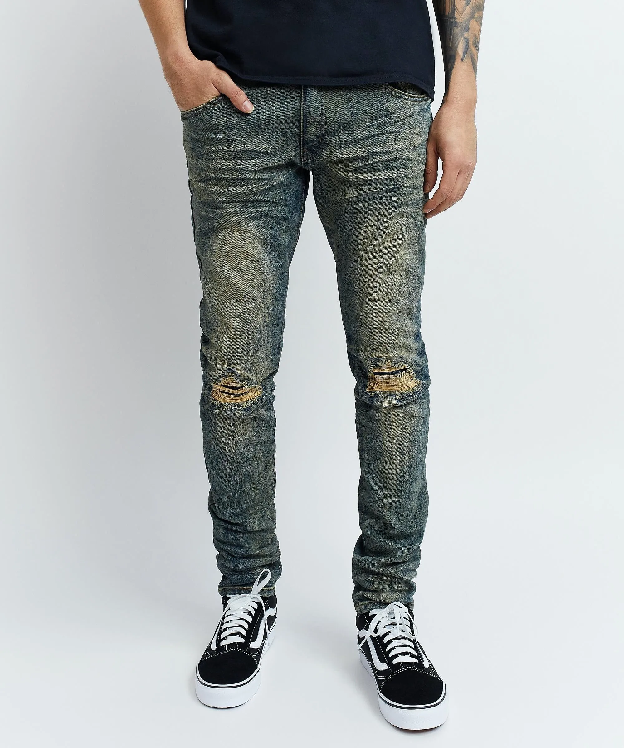 Reason Huntington Vintage Wash Destroyed Denim