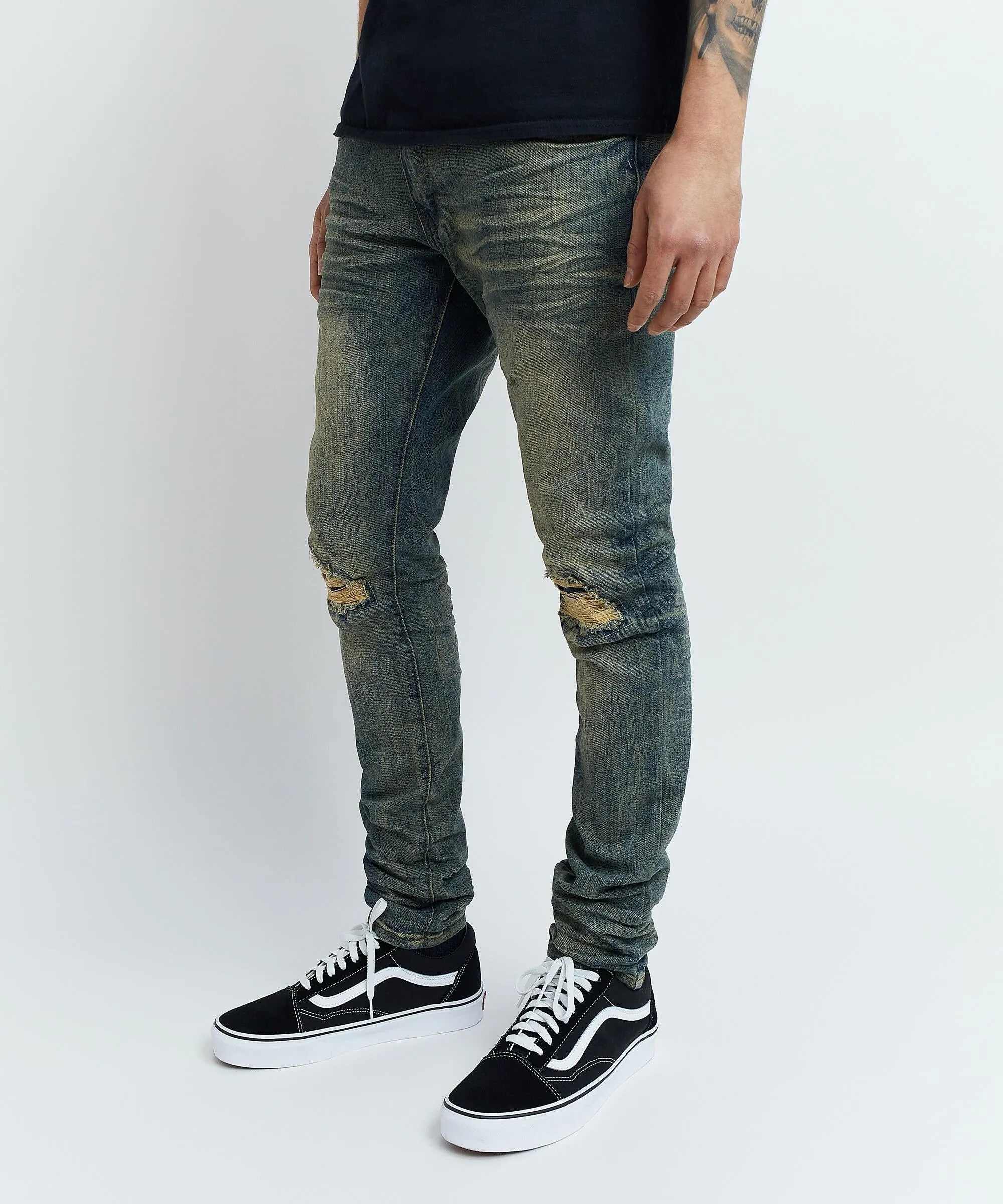 Reason Huntington Vintage Wash Destroyed Denim