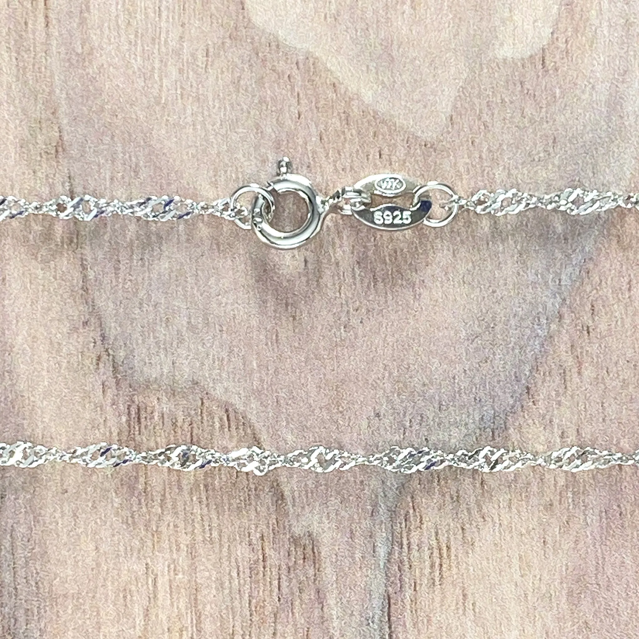 Rhodium-Plated Sterling Silver Water Wave Chain