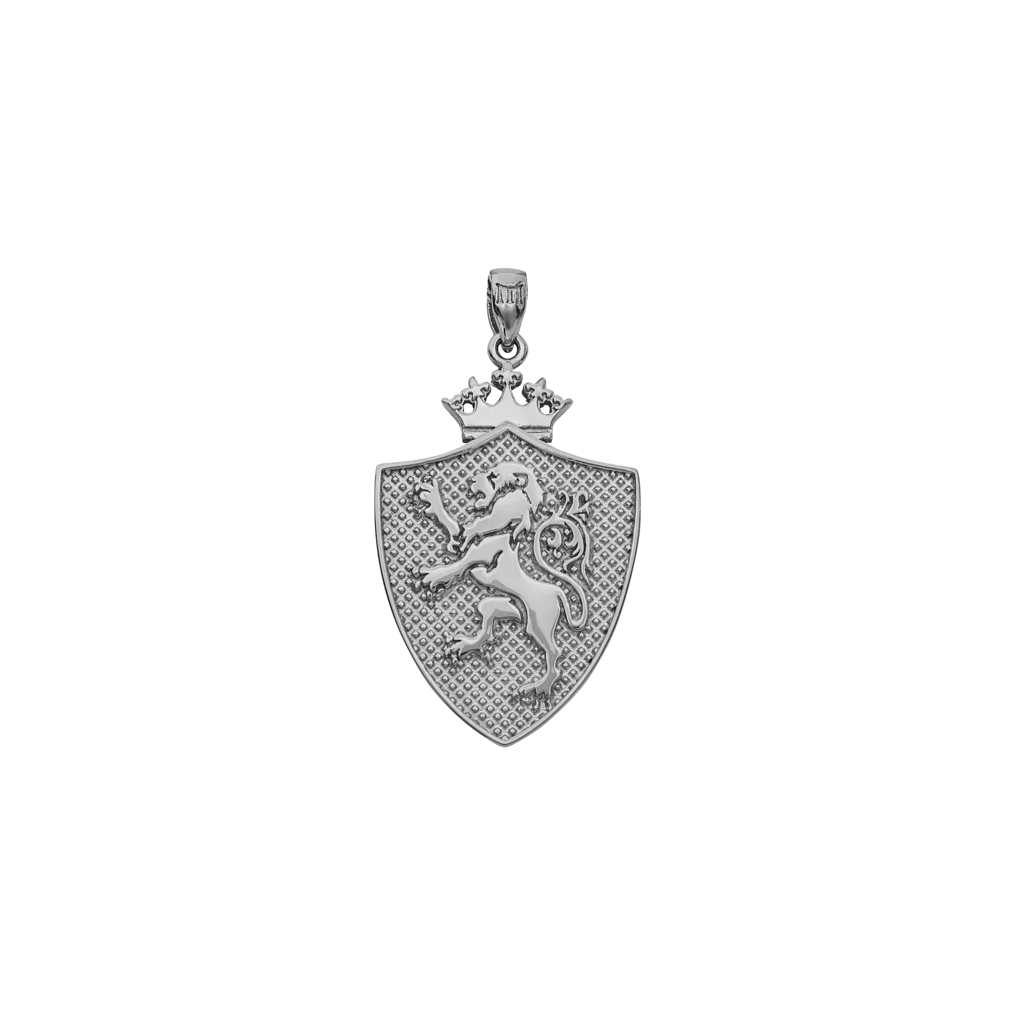 Royal Shield Pendant - White Gold