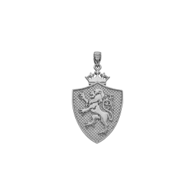 Royal Shield Pendant - White Gold