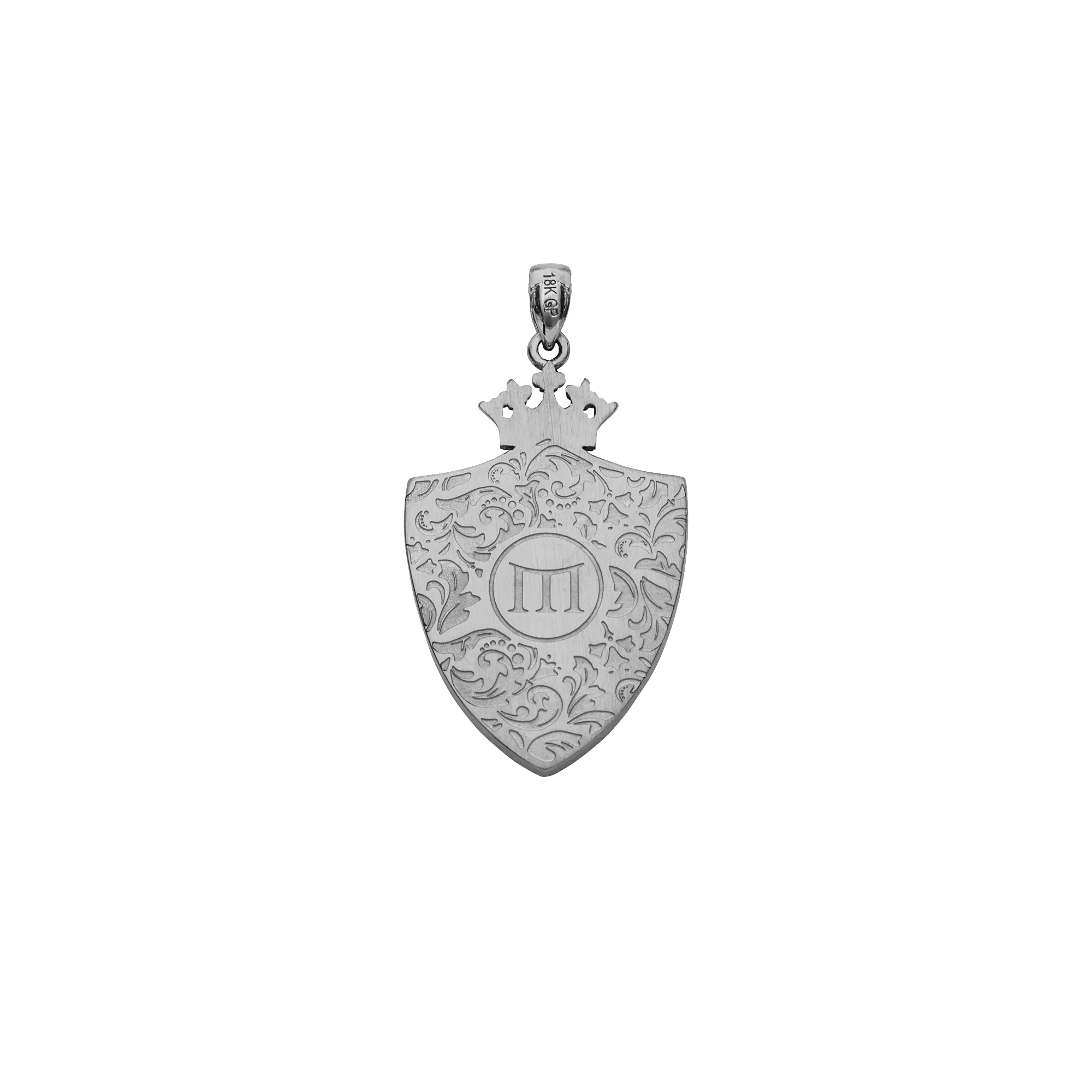 Royal Shield Pendant - White Gold