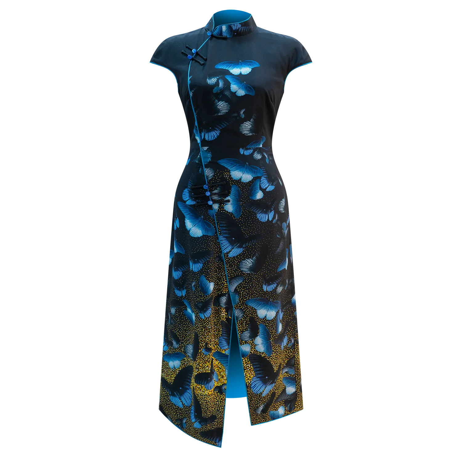 SPARKLE BY KAREN CHAN x Fung Yuen Butterfly Reserve【GREAT MORMON】100% Silk Cheongsam (Cap Sleeve) (美鳳蝶)