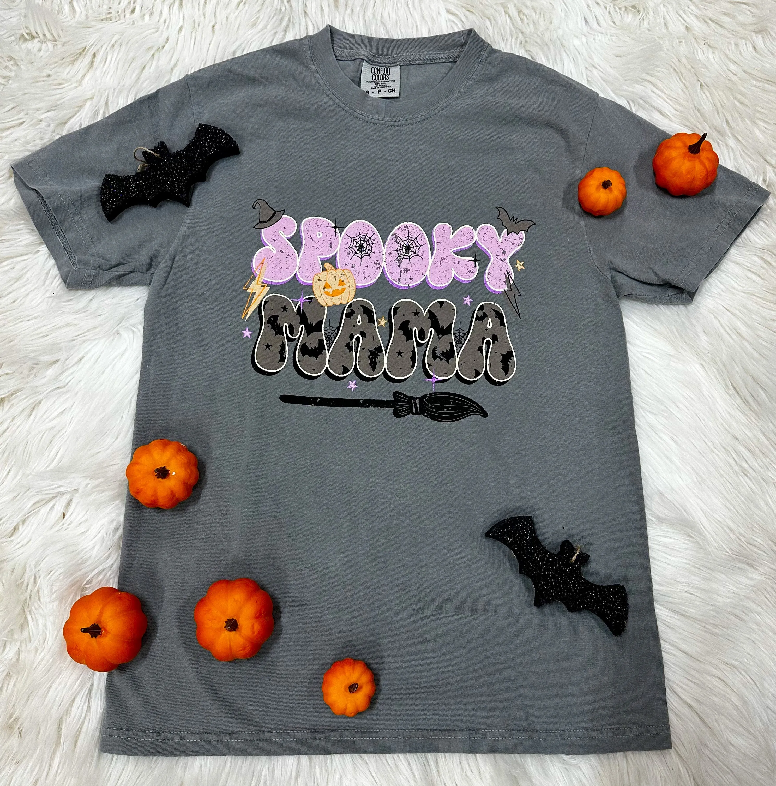 {SPOOKY MAMA} Halloween Cement Crew Neck Tee