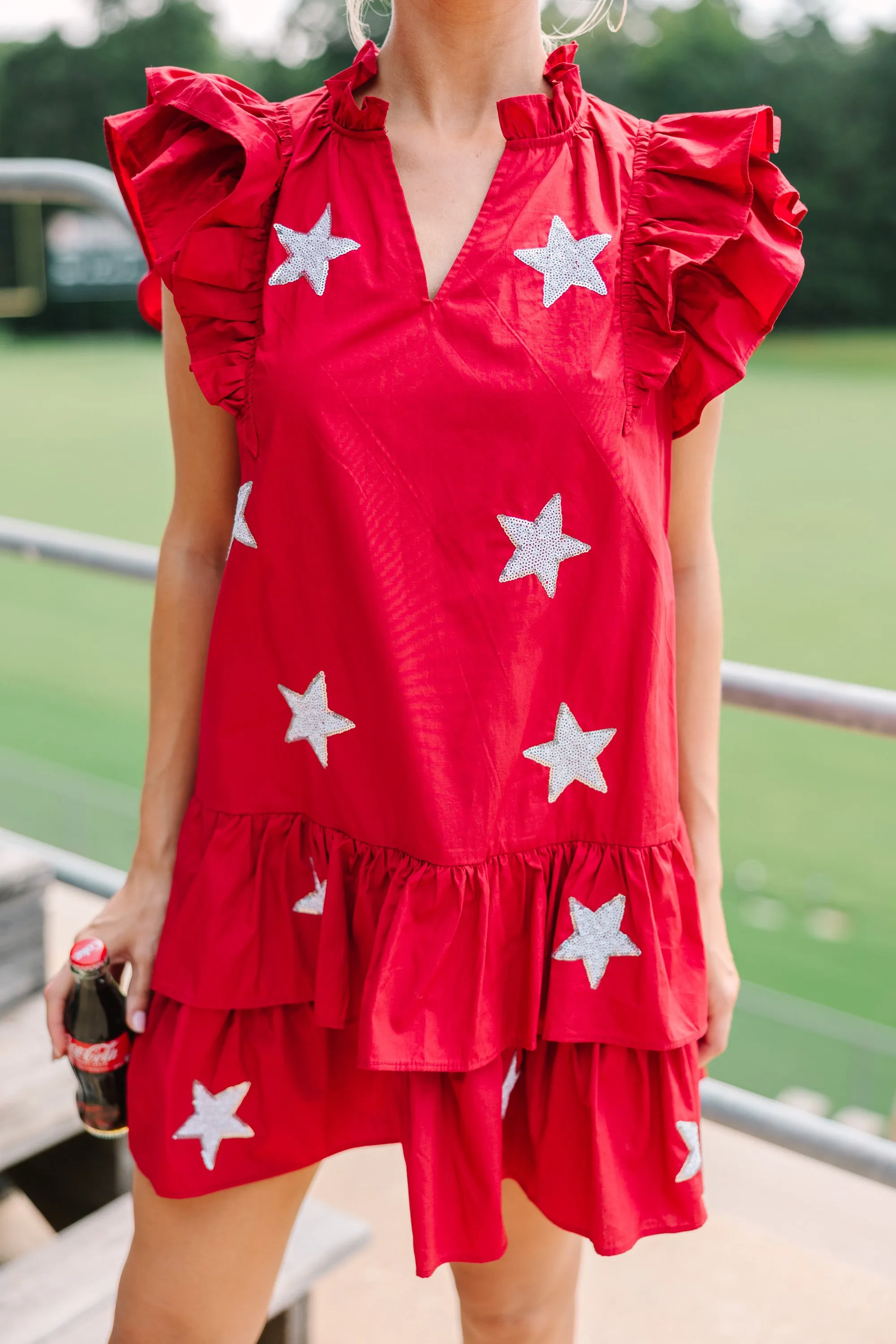 Star Of The Show Crimson red Sequined Dress