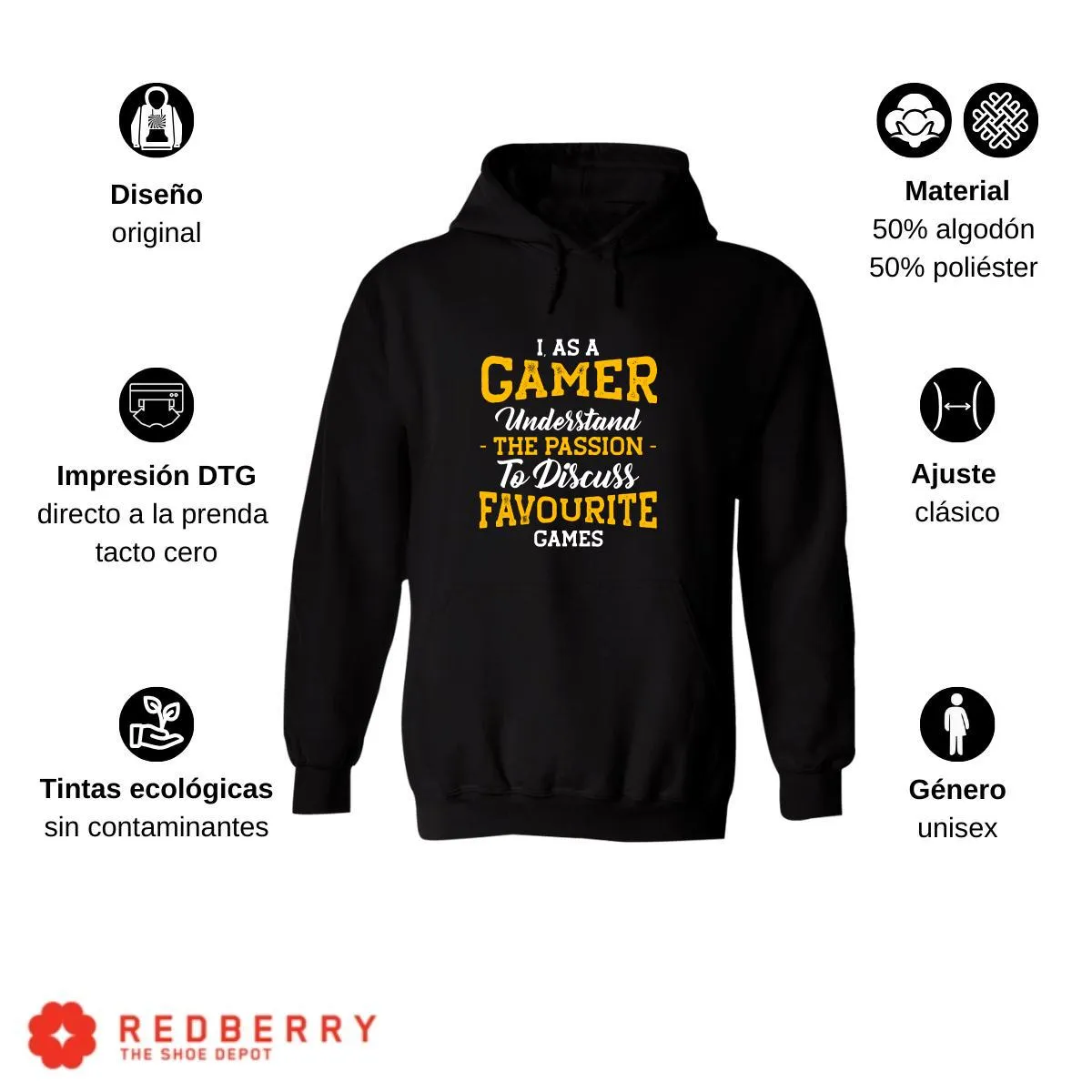 Sudadera Hombre  Hoodie Gamer Videojuegos Frases 072