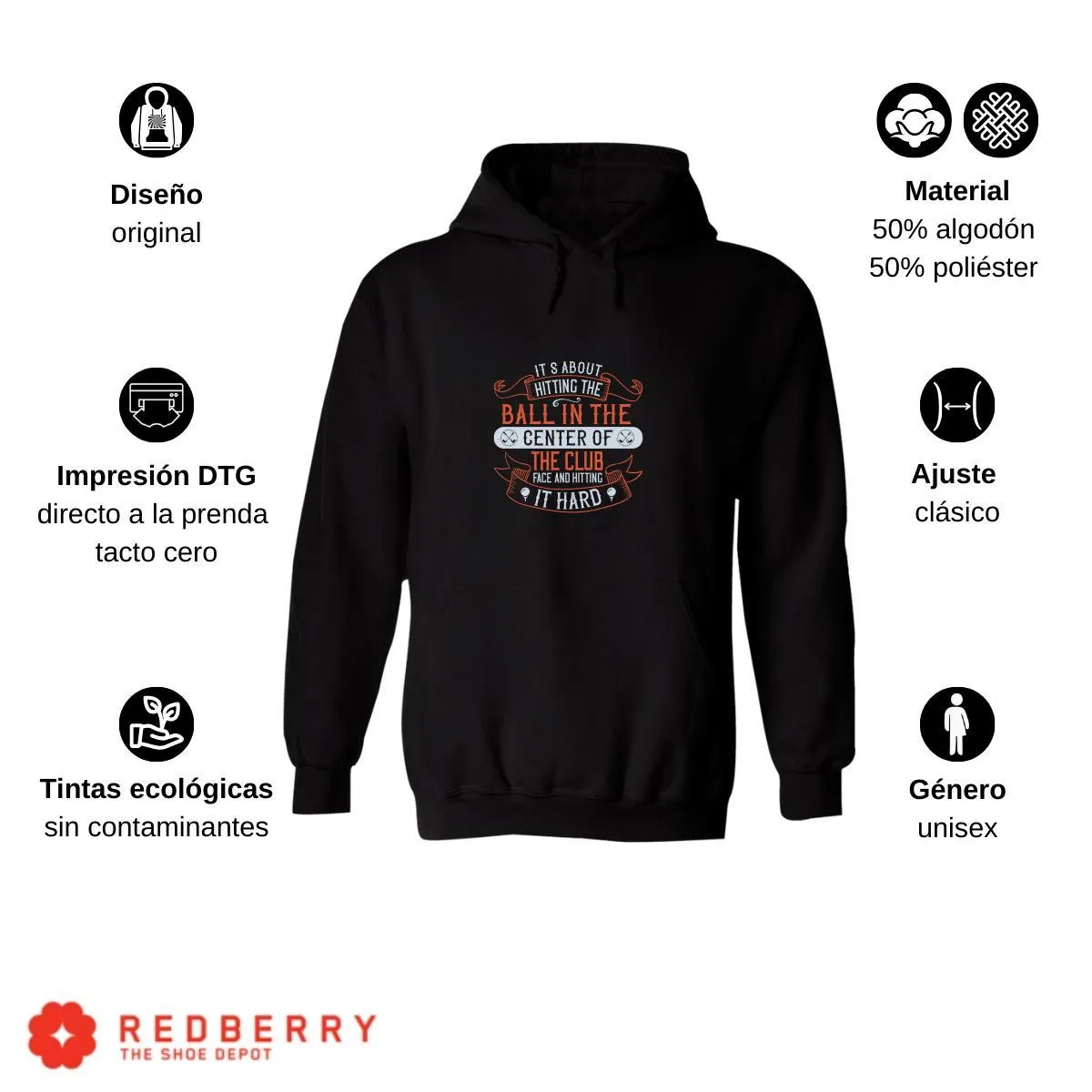 Sudadera Hombre  Hoodie Golf Deporte Frases 027