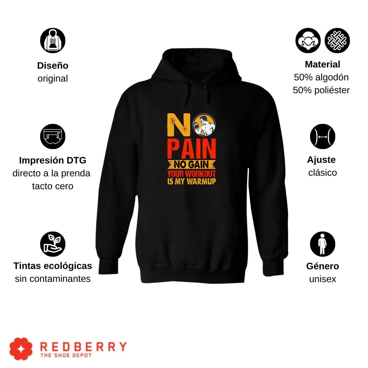 Sudadera Hombre  Hoodie Gym Ejercicio Fitness 010