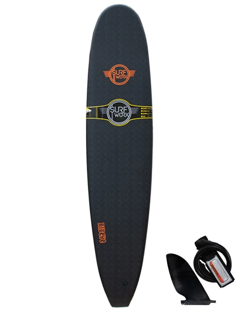 Surfworx Ribeye Longboard 9ft 0 Soft Surfboard - Black