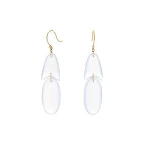 TenThousandThings 18k Chalcedony Tiny Arrowhead Earrings