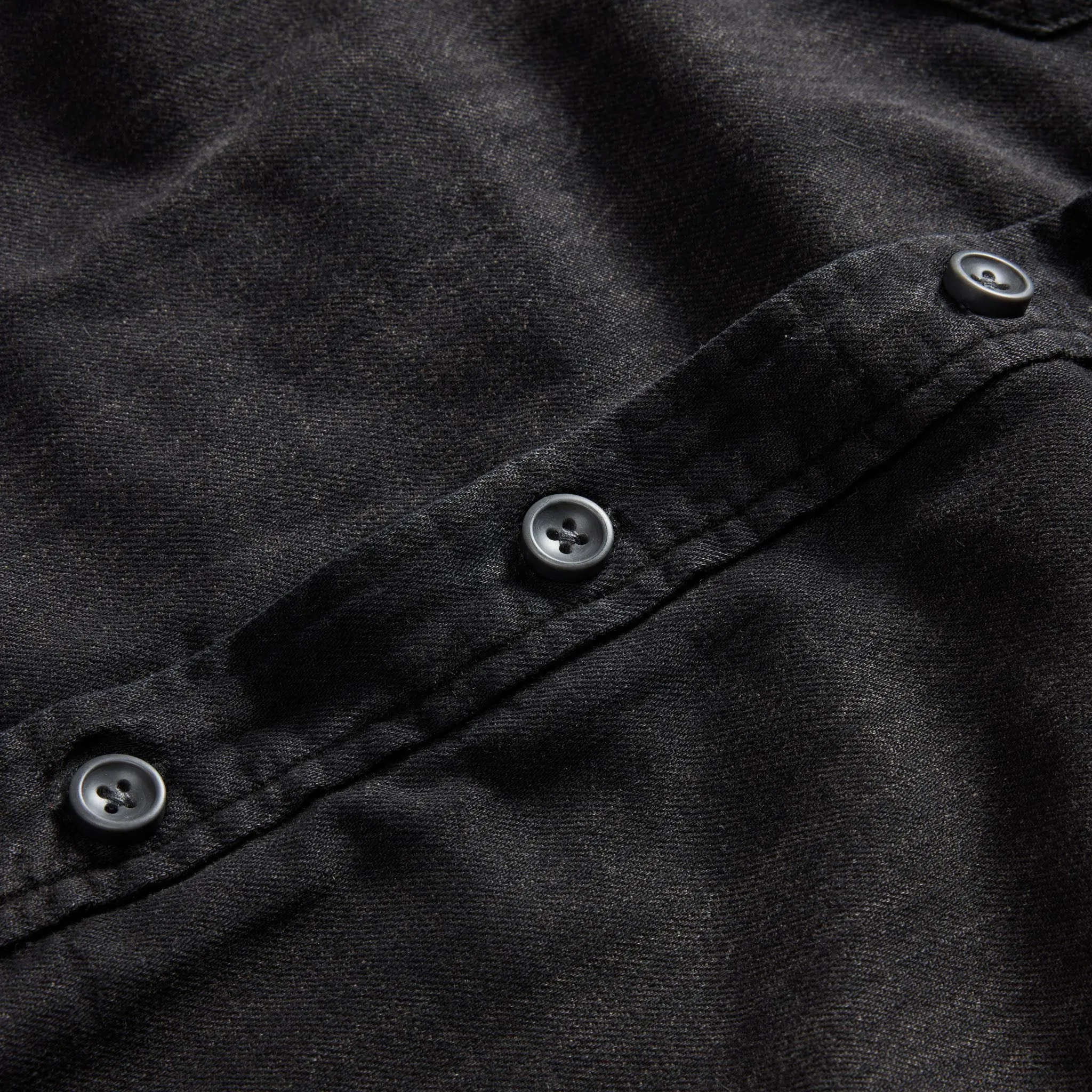 The Lined Utility Shirt in Washed Black Denim