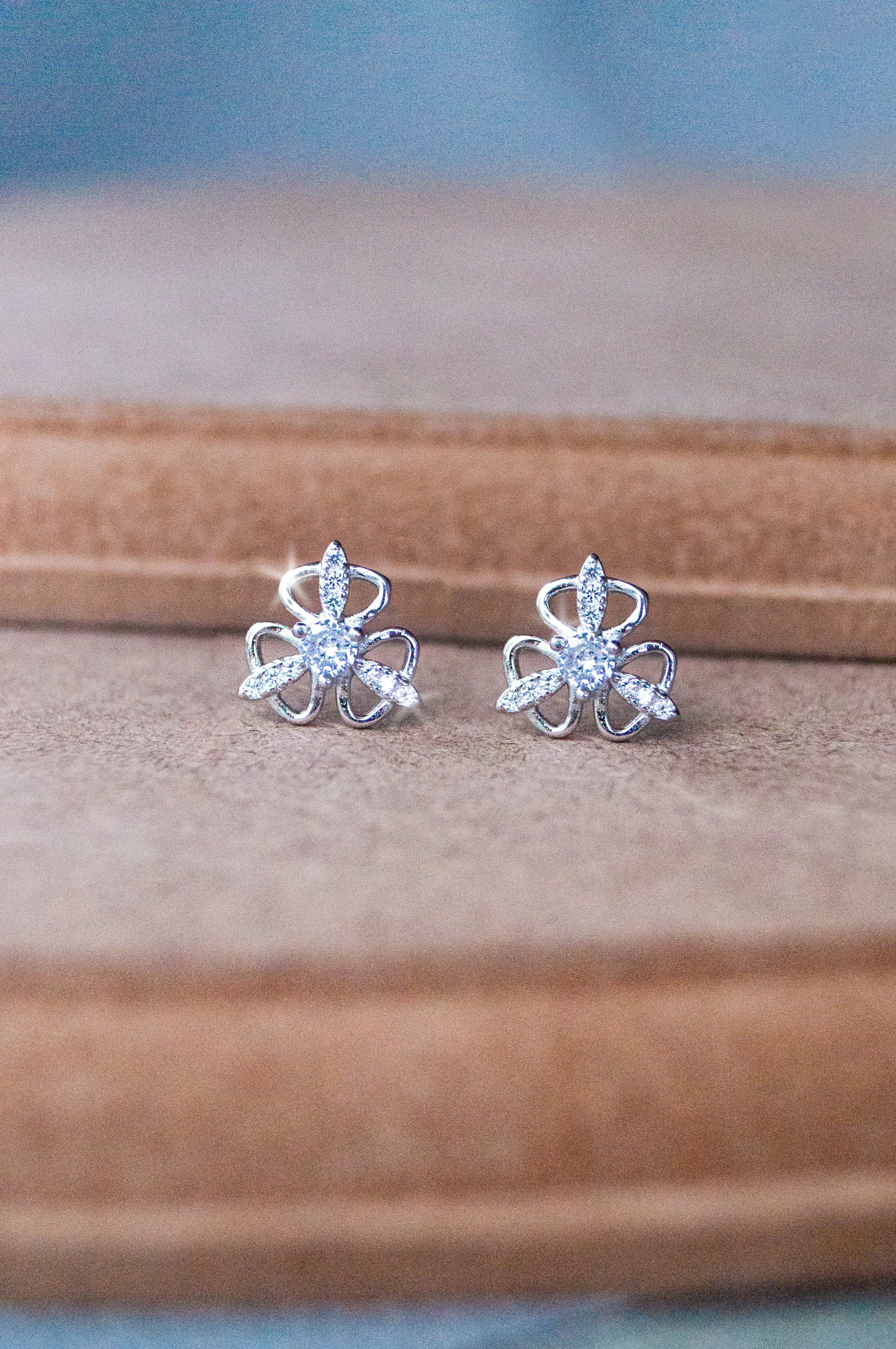 Three Way Glam Sterling Silver Stud Earrings