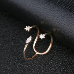 Unique Rose Gold Open CZ Party Ring