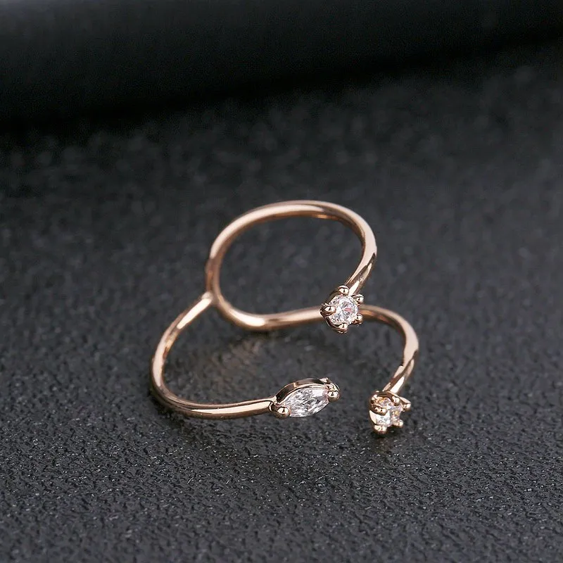 Unique Rose Gold Open CZ Party Ring