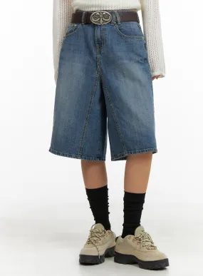 Vintage Washed Wide Leg Jorts CA415