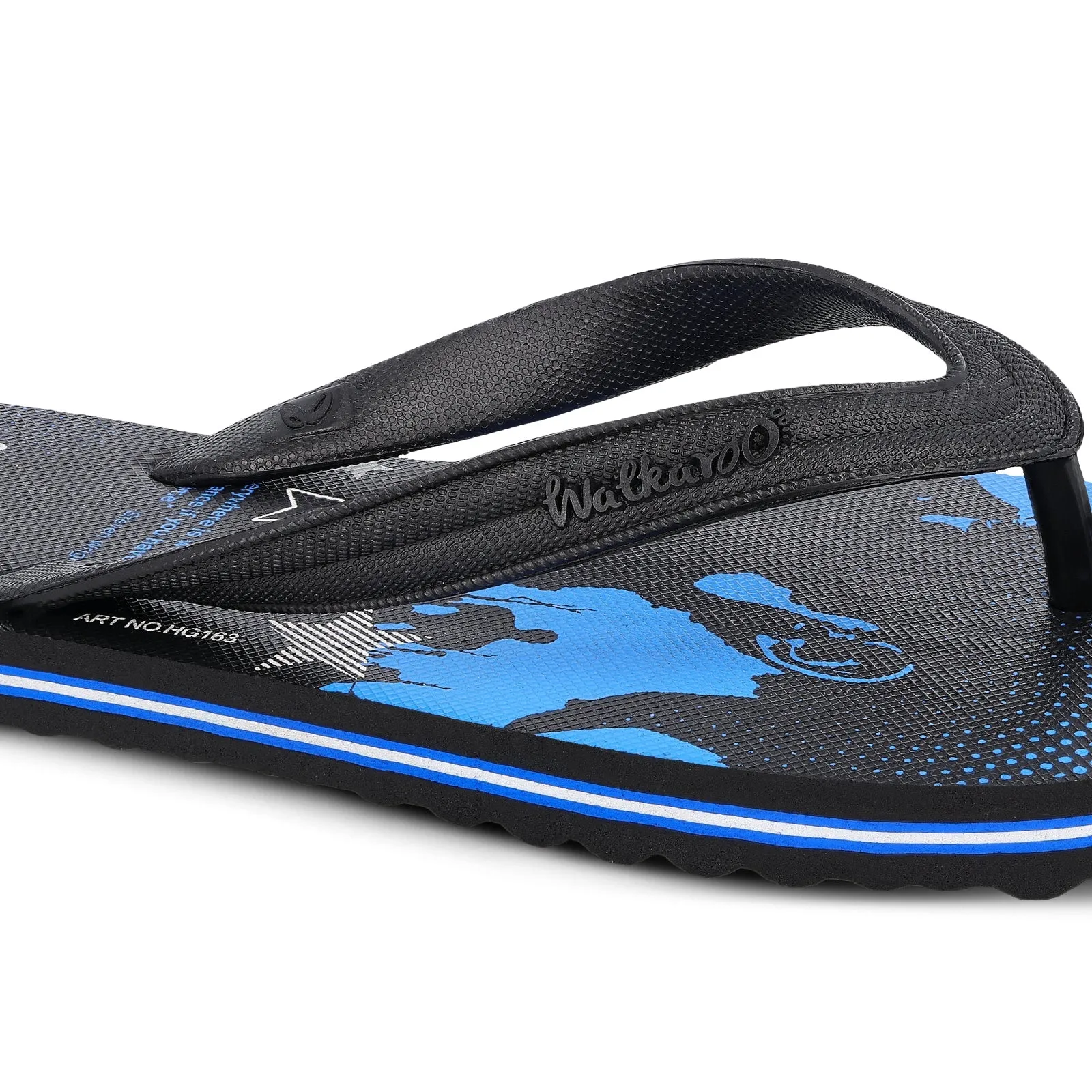 Walkaroo Gents Flip Flop Thong  - HG163 Black Black