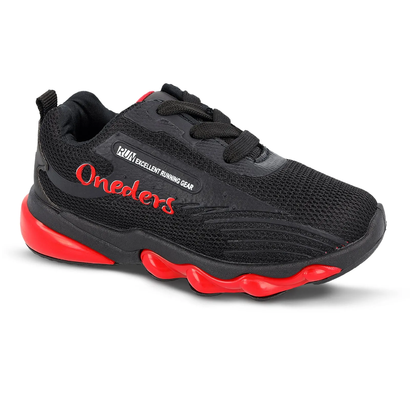 Walkaroo Kids Pull-on Sock Shoes - WK340 Black Red