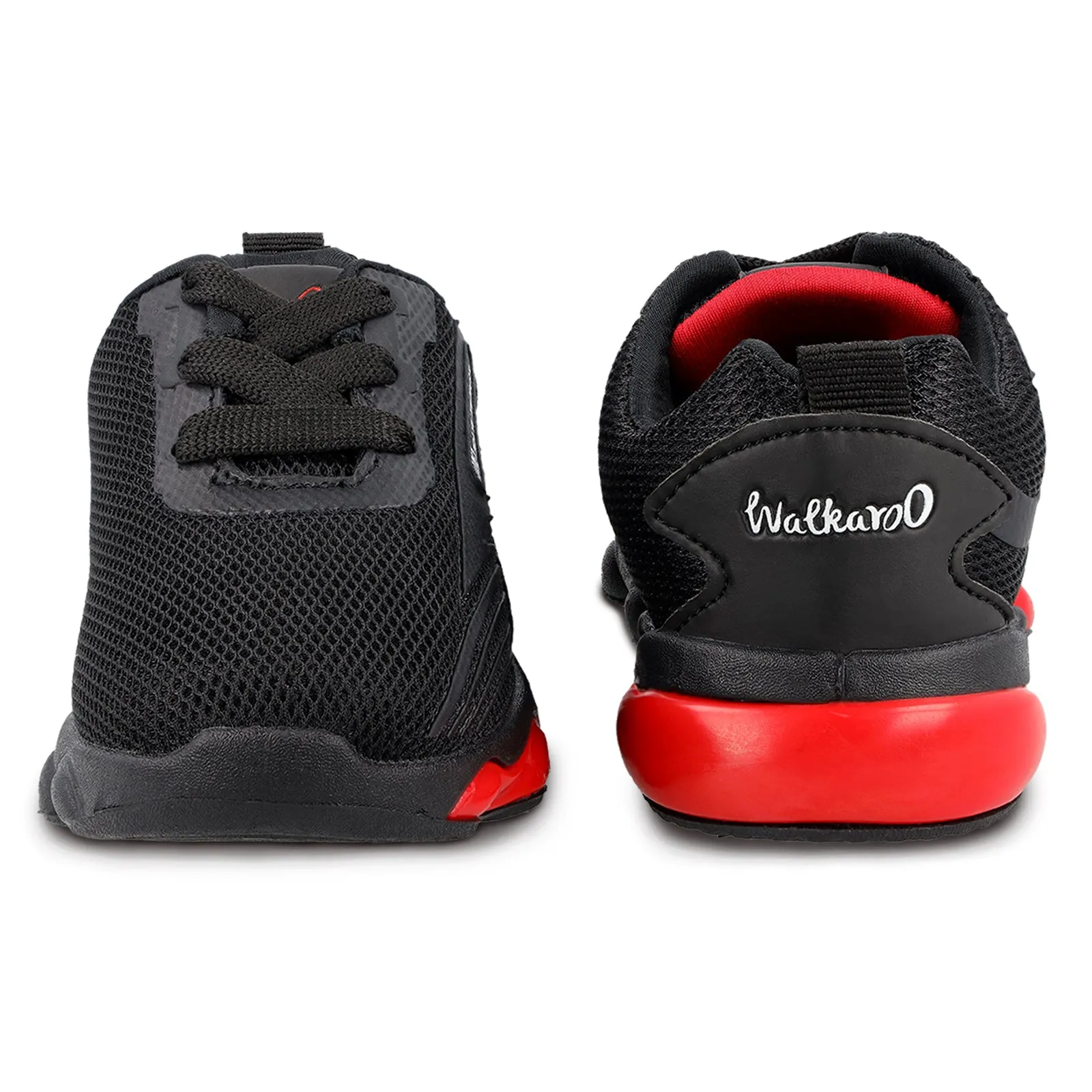 Walkaroo Kids Pull-on Sock Shoes - WK340 Black Red