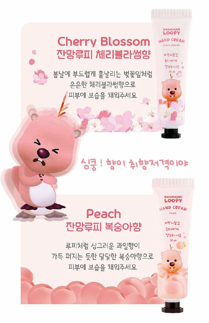 Zanmang Loopy Character Hand Creams Cute Small Gifts 30ml 2 pieces SET Peach Cherry Blossom Scent