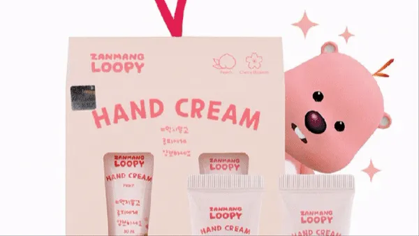 Zanmang Loopy Character Hand Creams Cute Small Gifts 30ml 2 pieces SET Peach Cherry Blossom Scent